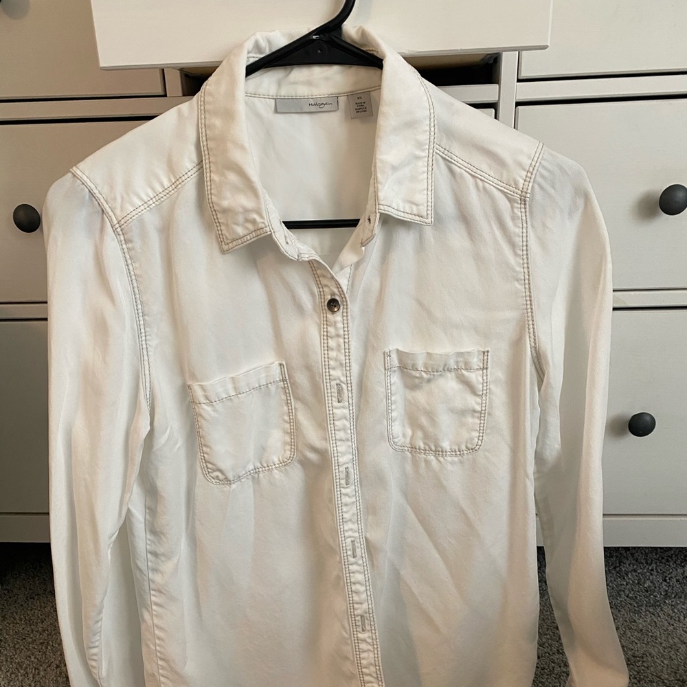 Halogen White Button Down Shirt
